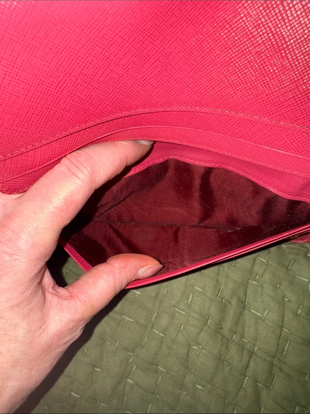 Prada Pink Saffiano Leather Continental Wallet with Gold Logo - Picture 9 of 16